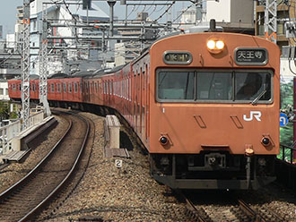 大阪環状線・桜島線（ゆめ咲線）で運行していた103系