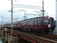 神崎川鉄橋を渡る