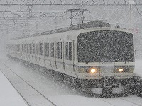 雪の中を走る