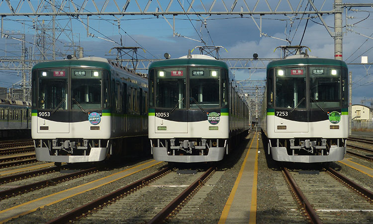 淀車庫に集う、9000系・10000系・7200系
