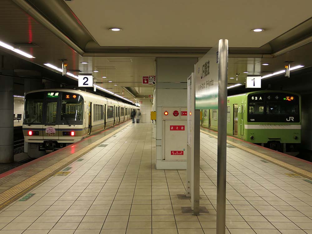 JR難波駅で並ぶ奈良支所201系と221系