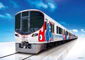 大阪環状線・ゆめ咲線を走るJR323系に施される大阪・関西万博ラッピング編成のデザイン